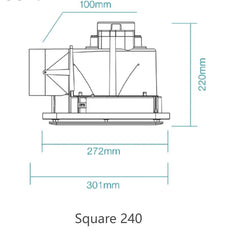 Square Bathroom Exhaust Fan - Various Size