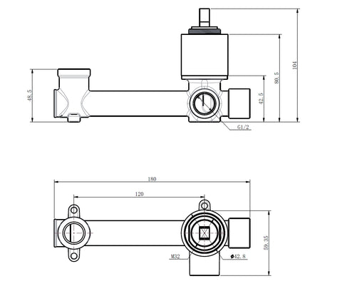 Builder Range Universal Body for Basin / Bath Mixer Set (Mixer Body Only)