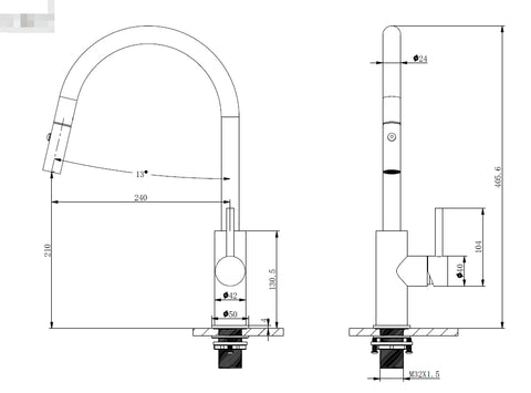 ELIN Kitchen / Laundry Sink Mixer with Pullout and Veggie Spray (two settings) - Various Colours
