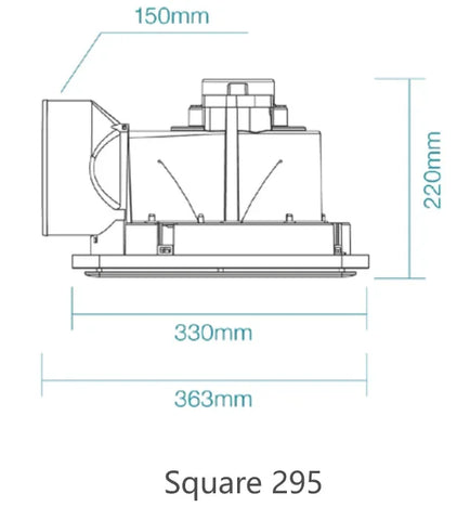 Square Bathroom Exhaust Fan - Various Size