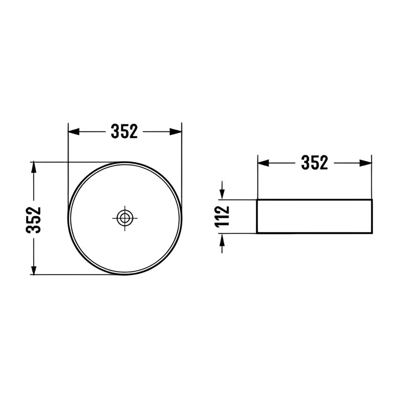 Cara Round Counter Top Basin Ceramic Basin 352x352mm