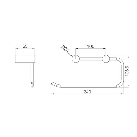 Nero Mecca Hand Towel Rail - Various Colours