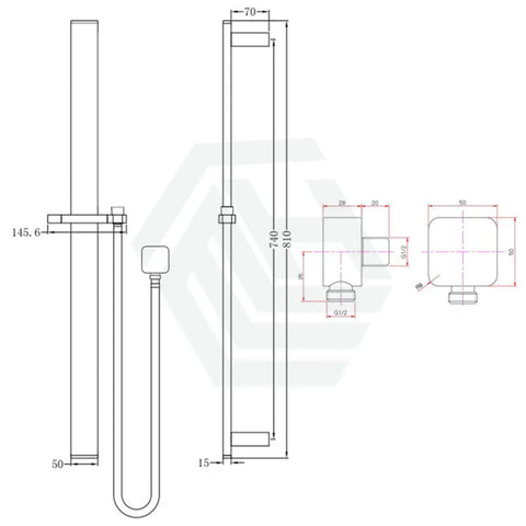 Kumo Project Square Rail Shower - Various Colours