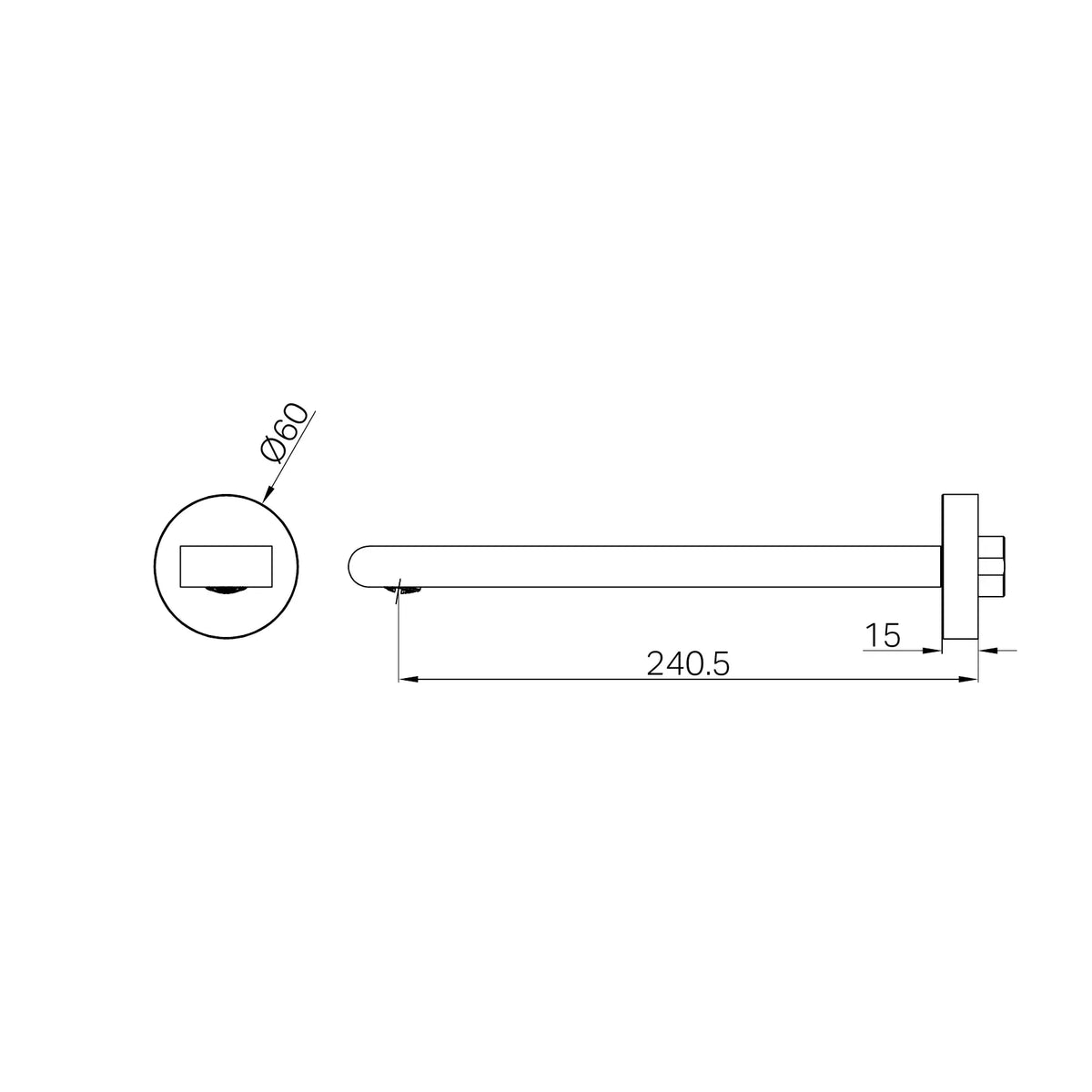 Nero Bianca Bath Wall Fixed Spout  - Various Colours