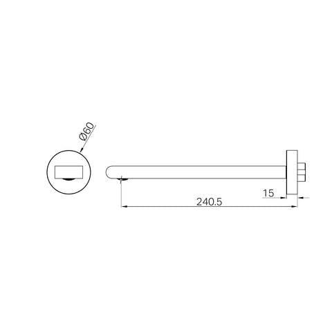 Nero Bianca Bath Wall Fixed Spout  - Various Colours