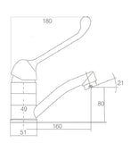 BM40 Mobi Care Bench Mount Basin Mixer - Chrome