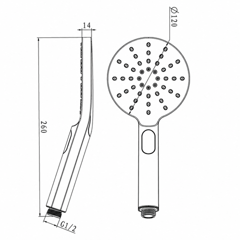 Round Shower Rail with 3 Spray Settings Handheld Shower Set