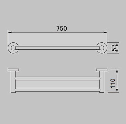Cross Hatched Double Towel Rail 750mm - Various Colours