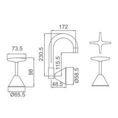 Wall Laundry/Kitchen/Bath Tap Set with Swivel Spout - Chrome