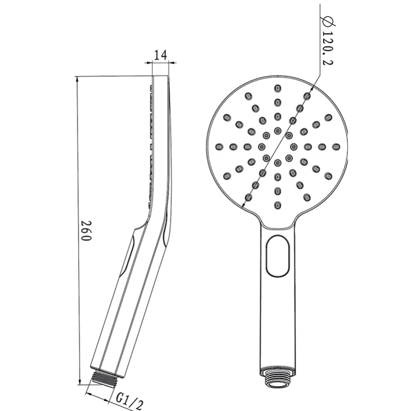 Three Spray Settings Round Shower Hand Piece - Various Colours