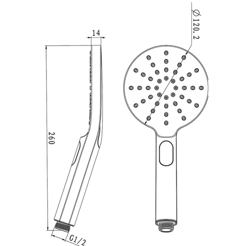 Three Spray Settings Round Shower Hand Piece - Various Colours