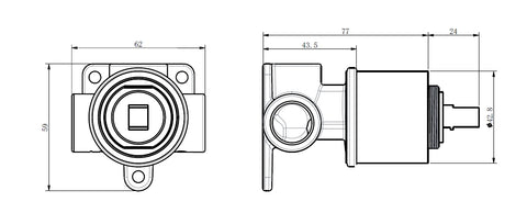 Builder Range Universal Body for Shower / Bath Mixer (Mixer Body Only)