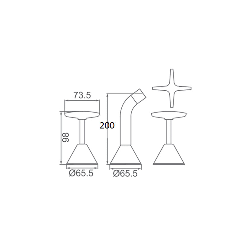 Cross Handle Fixed Bath Tap Set - Chrome