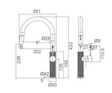 Cross Hatched Kitchen / Laundry Sink Mixer with Pullout and Veggie Spray (two settings) - Various Colours