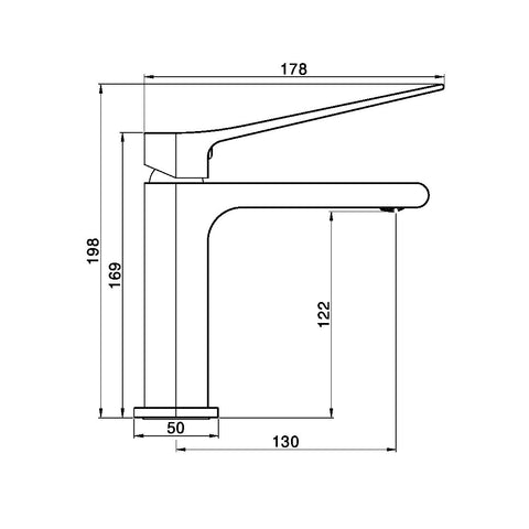 Nero Tapware BM38 Bianca Care Bench Mount Basin Mixer - Various Colours