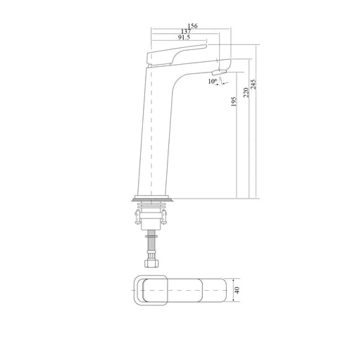 BV Chrome Square Tall Basin Mixer - Floor Display Clearance