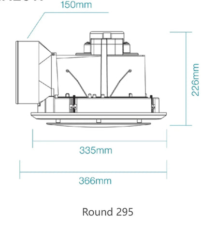 Round Exhaust Fan with 17W Tricolour LED Light - Various Sizes