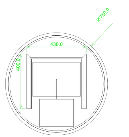 Round Frameless LED Mirror (Back Lit) with Demister 600mm / 750mm / 900mm