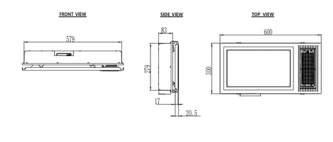 Exhaust Fan/Light/Heater 3-in-1 Bathroom Heater (Enhance Performance) with Air heating