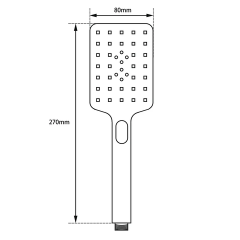 Three Spray Settings Rectangle Shower Hand Piece - Various Colours