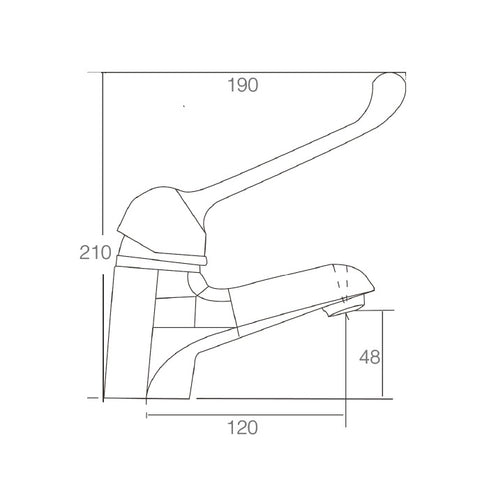 BM40 Mobi Care Bench Mount Basin Mixer - Chrome