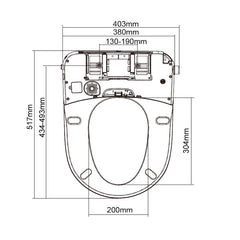 Clean Sense Smart Toilet Bidet Seat with Remote Control
