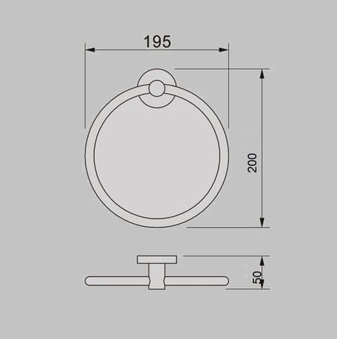 Cross Hatched Hand Towel Ring - Various Colours
