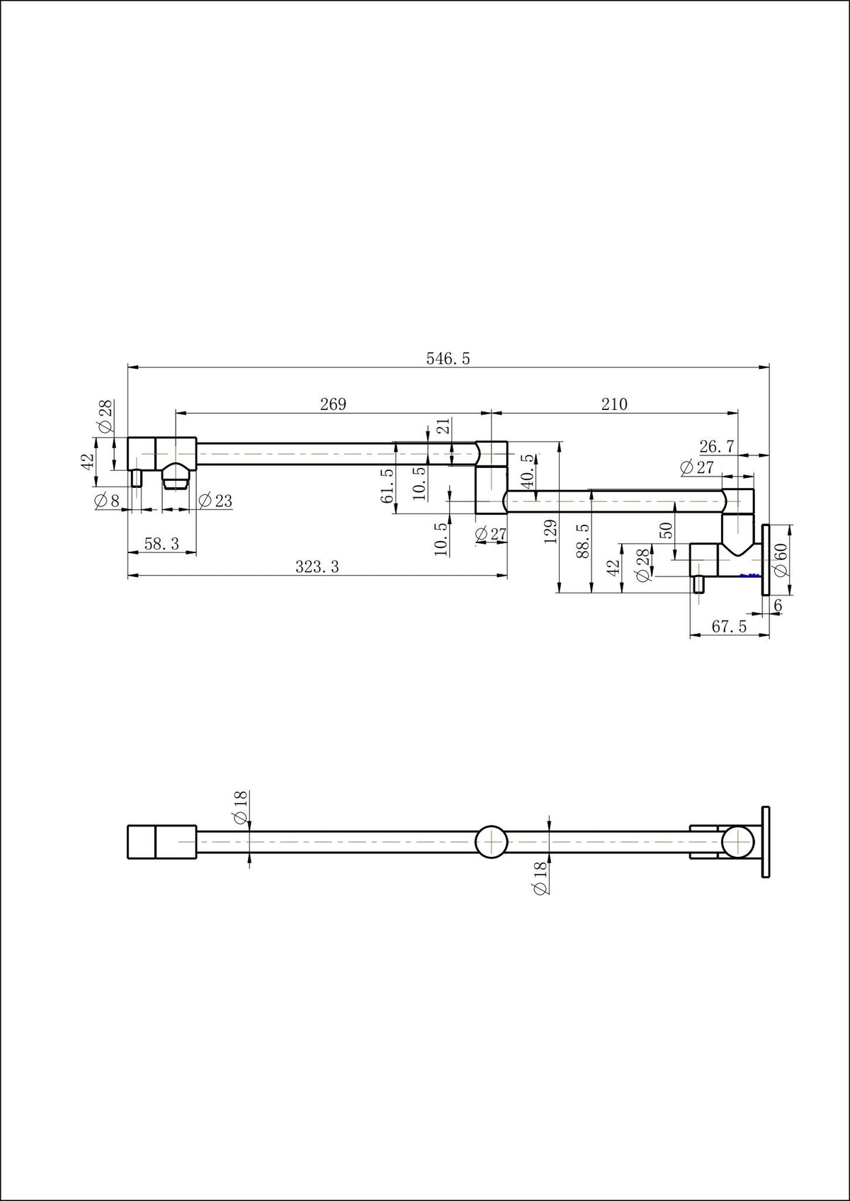 Builder Range Wall Mounted Pot Filler - Various Colours