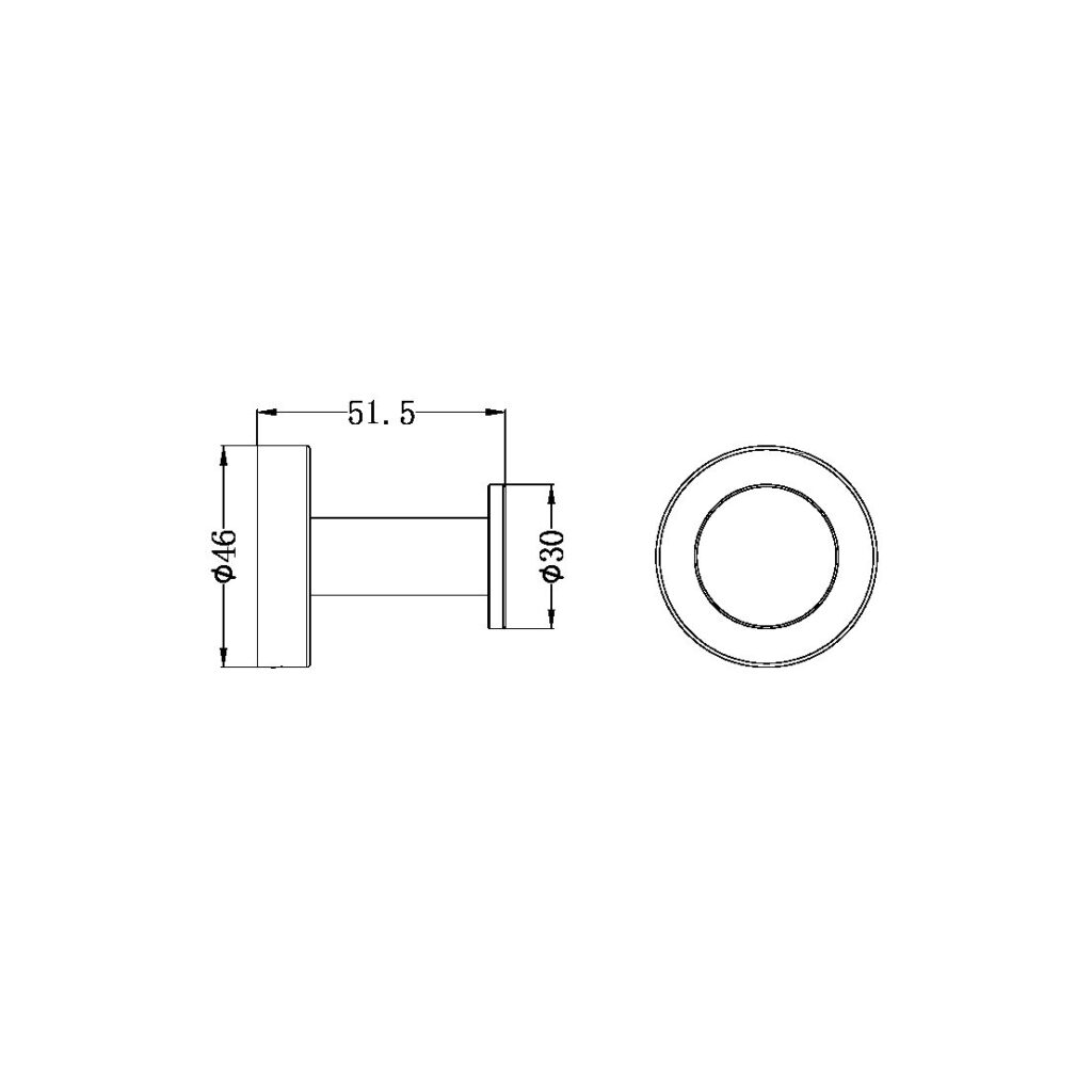 Nero Classic Round Single Robe Hook - Various Colours