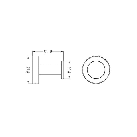 Nero Classic Round Single Robe Hook - Various Colours