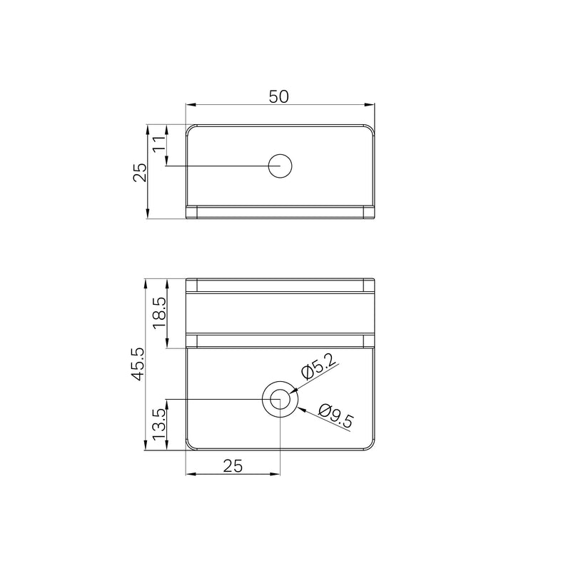 10mm F Wall Bracket - Brushed Bronze