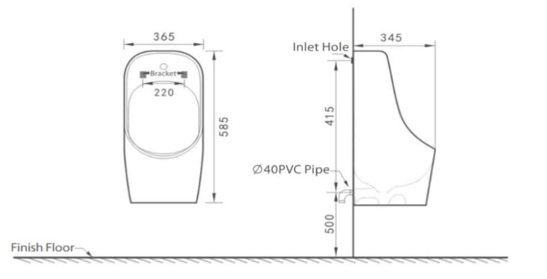 Imperial Wall Hung Urinal with Sensor Flush Plate- Gloss White