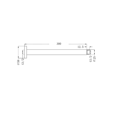 Round Shower Dropper / Ceiling Arm - Various Colours & Lengths