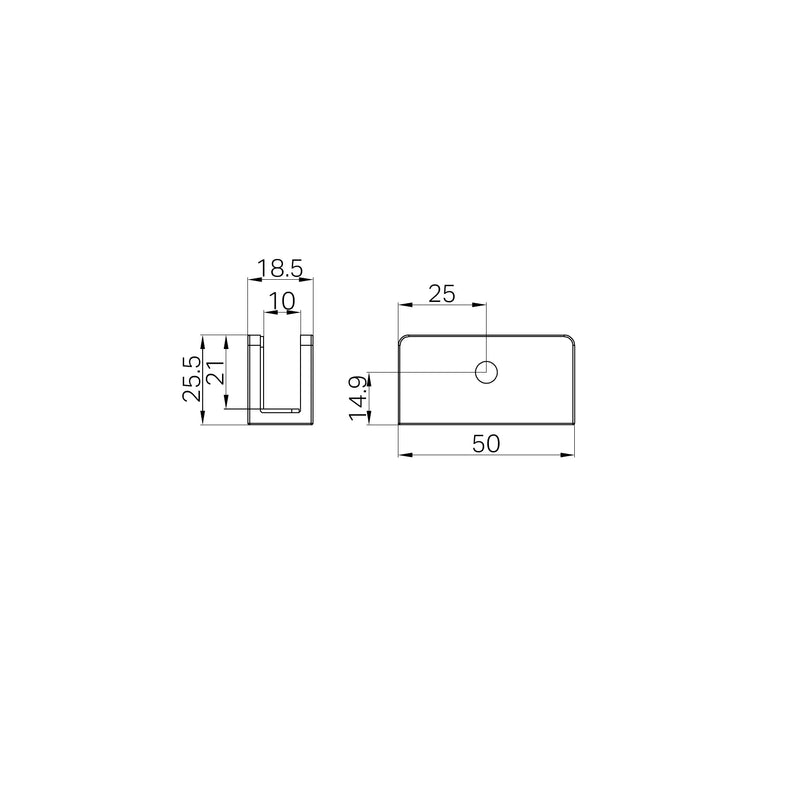 10mm Wall Bracket - Brushed Bronze