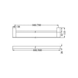 CELIA Double Towel Rail 600mm / 800mm - Various Colours