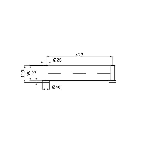 Mecca Stainless Steel Shower Shelf (423mm Wide) - Various Colours