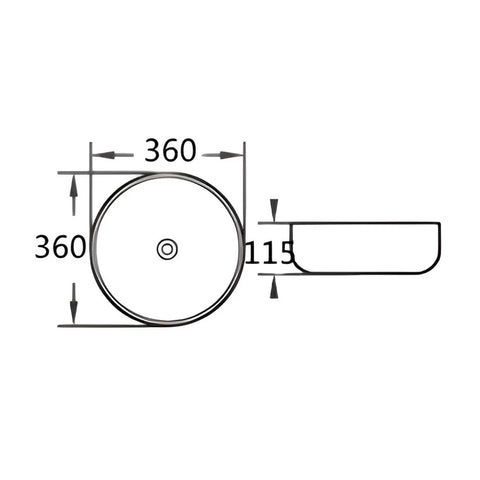 Bellevue Fluted Above Counter Ceramic Basin 360x360mm - Various Colours