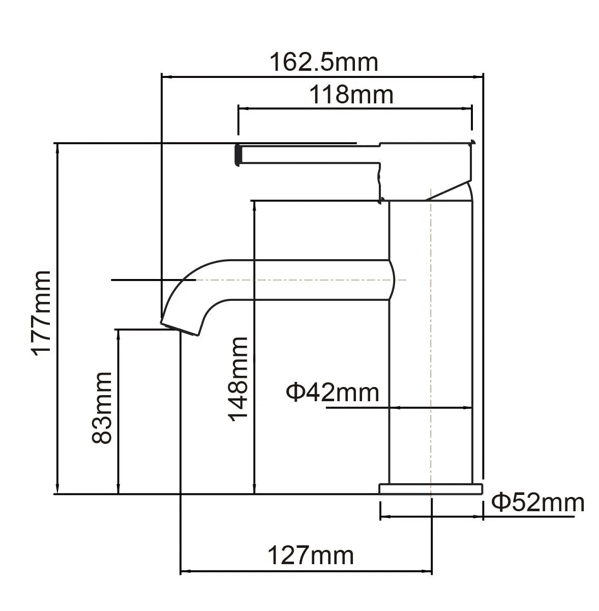 BM15 Bench Mount Slimline Basin Mixer - Various Colours