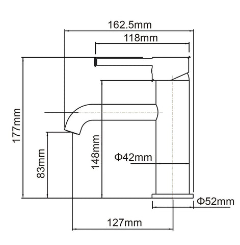 BM15 Bench Mount Slimline Basin Mixer - Various Colours