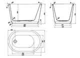Mica Oval Compact Freestanding Bath 1200mm - Gloss White