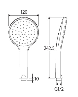 Luciana Black Hand Shower Piece (MSH115MB) - Stock Clearance