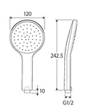 Luciana Black Hand Shower Piece (MSH115MB) - Stock Clearance