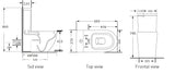 ECT Raised Height Back To Wall Tornado Flush Toilet Suite with Soft Close Seat - White (4 Star)