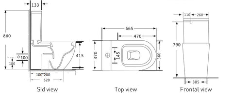 Raised Height Back To Wall Tornado Flush Toilet Suite with Soft Close Seat - White (4 Star)
