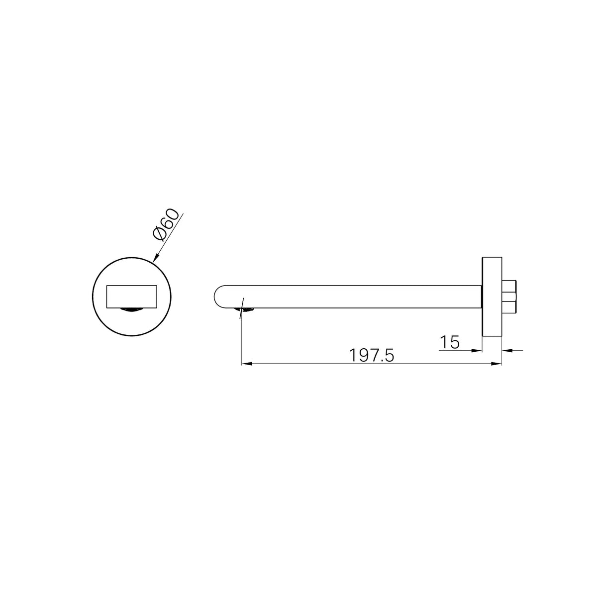 Nero Bianca Bath Wall Fixed Spout  - Various Colours