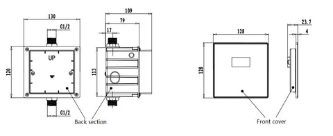 Imperial Wall Hung Urinal with Sensor Flush Plate- Gloss White