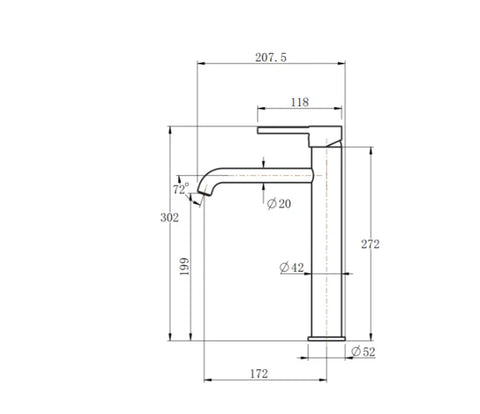 TBM02 Round Tall Basin Mixer (Curved Spout) - Various Colours