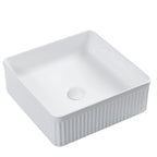 Cielo Fluted Above Counter Ceramic Basin 375x375mm - Various Colours