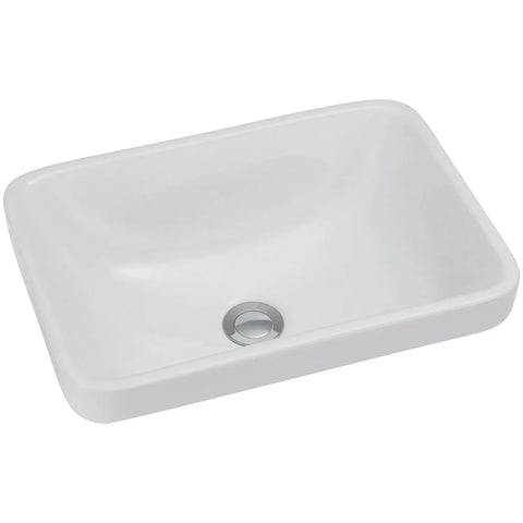 Elyra Rectangular Semi-Inset Ceramic Basin 440x310mm - Gloss White