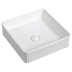 Cielo Fluted Above Counter Ceramic Basin 375x375mm - Various Colours